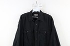 Vintage 90s Streetwear Mens Large Faded Heavyweight Collared Button Shirt Black