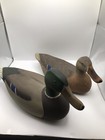 Vintage Pair Of Ron Koch   s Mallards Wooden Hollow Body Minty Condition Antique