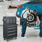 9-drawer Rolling Tool Chest W wheels   Lock   Key detachable Box Storage Cabinet