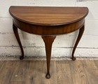 Vintage Queen Anne Style Half Moon Demilune Entry Hall Table Consoles