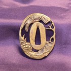 Antique Japanese Tanto Tsuba Hawk Design Sword Fitting Samurai Katana Art No Box