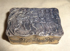 Vintage 800 Silver Repousse Cherubs Pill Box Jewelry Snuff Box