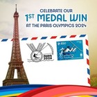 Singapore 2024 1st Medal In France Paris Olympics  kite Sailing  Postal Slogan