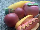 Lot Of 6 Different Squishy Toys Squeezy Cherry Peach Banana