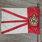 Vtg Order Of Demolay Flags W  Crown Knight Logo Patch Red   White Pair