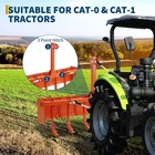 55  Box Blade For Tractor W 6 Adjustable Shanks  3 Point Hitch For Cat 0   Cat 1