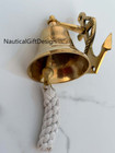 Handmade Nautical Brass Bell Wall Hanging Ship Bell 5  Brass Anchor Boat Decor