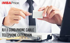 50 Feet Long Telephone Extension Cord Phone Cable Line Wire - White