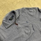 Polo Ralph Lauren Baby Blue Pima Cotton Quarter Zip Sweater Men s Large