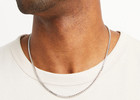 Italian Solid 925 Sterling Silver  20inch 2mm Box Link Chain Necklace