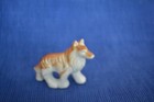 Vintage Collie Dog Ceramic Figure Figurine Japan Brown   White  Standing