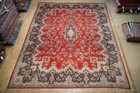 10x13  Red Worn Semi-antique Traditional Saroouk Rug  b-74780
