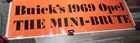 1969 Opel Buick Mini Brute Car Dealership Banner Rare Automotive Memorabilia 