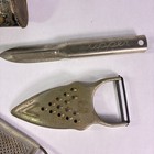 Lot Of 7 Antique Tools - Tongs  Grader  Peeler  Container Primitive 