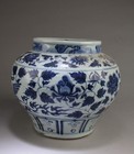 Chinese Blue   White Porcelain Jar