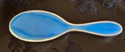 Antique Art Deco French Sterling Silver Blue Guilloche Enamel Hand Mirror