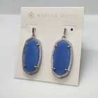 New Kendra Scott Elle Moonstone Drop Earrings In Silver