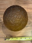 Vintage Art Deco Amber Glass Brain Lamp Shade Globe Frankart Nuart 5   Diameter