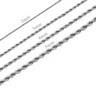 Men Stainless Steel Gold silver black Plated 2mm 3mm 4mm 5mm Rope Necklace Chain