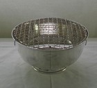 Silver Rose Bowl With Net  Old English  Plain 8  In 