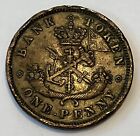 1854 Bank Of Upper Canada One Penny Token
