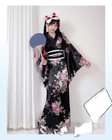 Japanese Cosplay Costume Women Kimono Floral Yukata Nightgown Pajama Dress