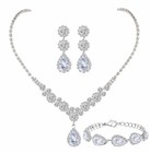 Elegant Rhinestone Crystal Wedding Jewelry Set - Earrings   Bracelet For Bridesm