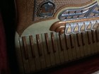 Vintage Mid Century Larenti Custom Built Accordion In Case Gold Ivory Tone Named
