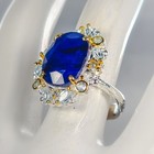 Vintage Ring 10 Ct Blue Sapphire Ring 925 Sterling Silver Size 8  r473652