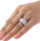 Dome Shaped Pave Band Ring 1 2 w-silvertone  Rhodium Plated-nwt-size Selectable
