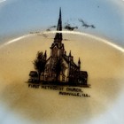 Rushville  Illinois Il Antique Methodist Church Souvenir China Dish Plate