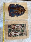 Authentic Hand Painted Ancient Egyptian Papyrus Replica King Tut From Temple