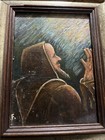 Original Oil Painting    padre Pio In Prayer    Airoldi 1988     Framed Religious Art