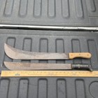 Lot Of 2 Vintage Legitimus Collins   Co Hartford Us Wood   Plastic Machete