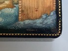 Russian Lacquer Box Space Caretaker Hand Painted And Signed 4 75    X 3 75   