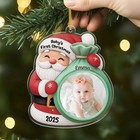 Cute Santa Baby Christmas Custom Photo Ornament  Personalized Baby Photo Xmas
