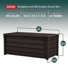 Keter Brightwood 120gal Weatherproof Resin Patio Deck Storage Box Bench  Brown