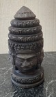 Vintage - Four-faced Brahma Head Wooden Sculpture     Southeast Asia
