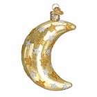 Celestial Moon Blown Glass Ornament By Old World Christmas 