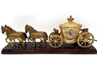 Vtg United Clock Corp Cinderella Coach Horse Carriage Clock Works