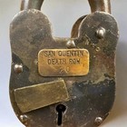 San Quentin Death Row Prison Cast Iron Lock With Brass Tag   Keys     3  X 5 