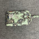 Vera Bradley Luggage Travel Tag Id Holder Blue Teal Fan Flowers Pattern Euc