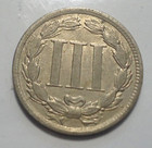Original Extremely Fine  Xf  1866 Three Cent 3c Nickel Type Coin Free Shipping 