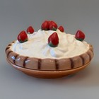 Vintage Strawberry Cream Pie Serving Plate W lid Ceramic Pie Platter