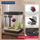 Betta Fish Tank 1 6 Gallon Glass Small Aquarium Starter Kit Black