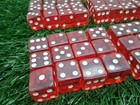 Lot Of 77 Vintage Cherry Red Dice 18 Mm With White Dots
