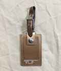 Tumi Gold Leather Luggage Laptop Id Business Card Tag Replacement Travel