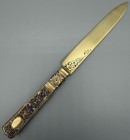 Russian Imperial 91 Zolotniki Silver Cloisonne Enamel Knife  Moscow 1879
