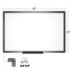 Viz-pro Magnetic Dry Erase White Board  48 X 36 Inches  Black Aluminium Frame