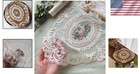 2-pack Elegant Lace Placemats - Vintage French Crochet Doilies  12x16in Beige